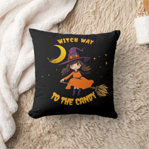 Halloween Witch- Which Way to The Candy Cushion
