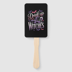 Halloween Witch Wine � Drink Up Hand Fan