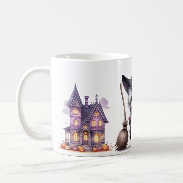 Halloween Witch Witchcraft Wizards Castle Coffee Mug (Left)