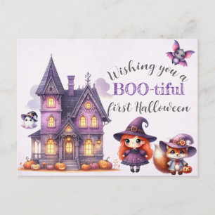 Halloween Witch Witchcraft Wizards Castle Postcard