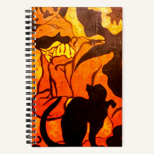 Halloween Witch with a Black Cat Notebook