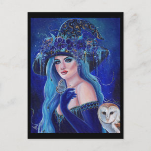 Halloween witch with butterflies by Renee Lavoie Postcard