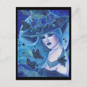 Halloween witch with butterflies by Renee Lavoie Postcard