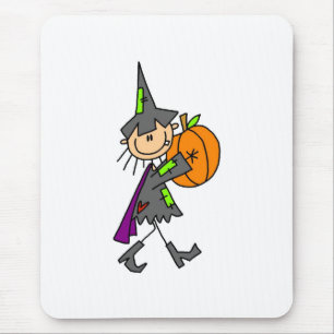 Halloween Witch with Pumpkin Mouse Mat
