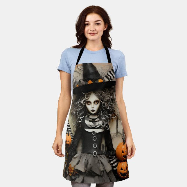Halloween witch with pumpkins apron (Worn)