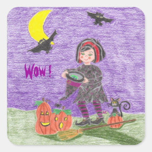 Halloween witch, Wow ! reward stickers