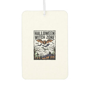 Halloween Witch Zone Vintage Graveyard Bats Design Car Air Freshener