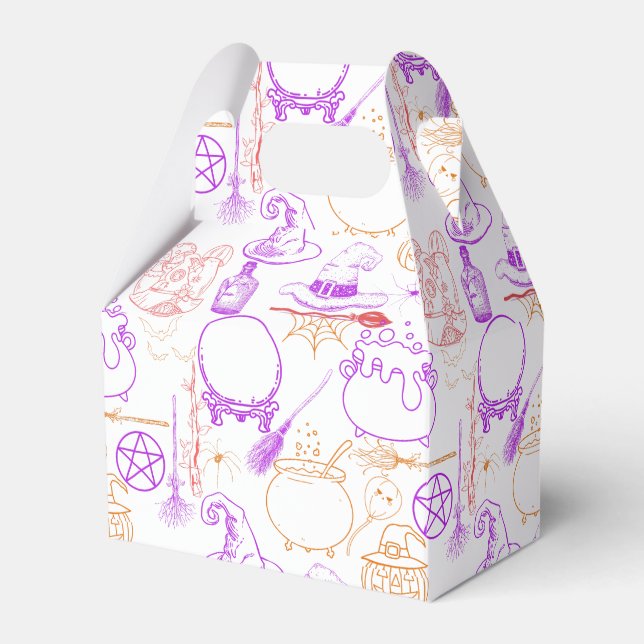 Halloween Witchcraft Pattern Neon 01 Favour Box (Front Side)