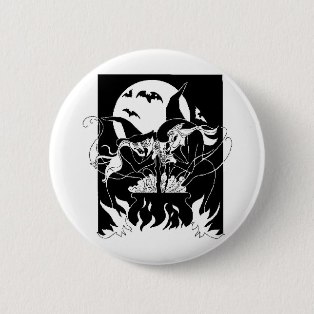 Halloween Witches 6 Cm Round Badge (Front)