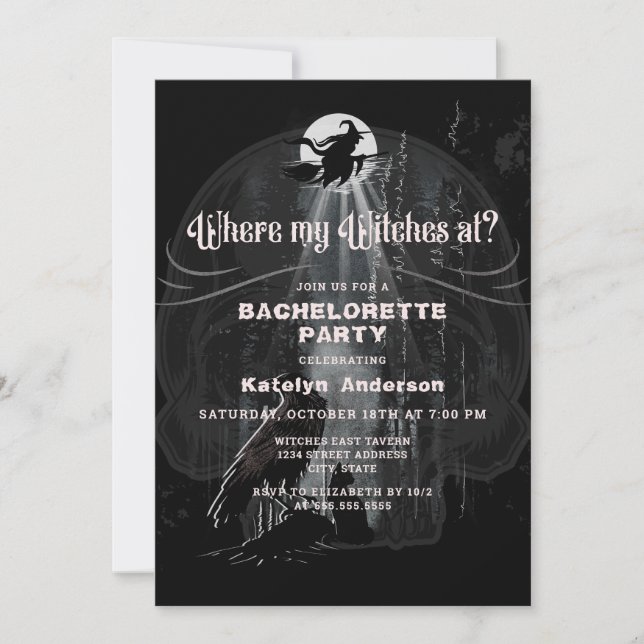 Halloween Witches Bachelorette Party Invitation (Front)