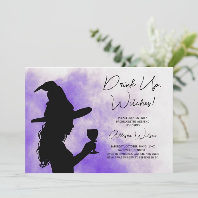 Halloween Witches Bachelorette Party Weekend Invitation (Standing Front)