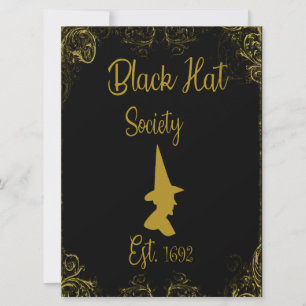 Halloween Witches Ball Black Hat Society Invitatio Card