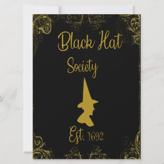 Halloween Witches Ball Black Hat Society Invitatio Card