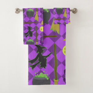 Halloween Witches Bath Towel Set