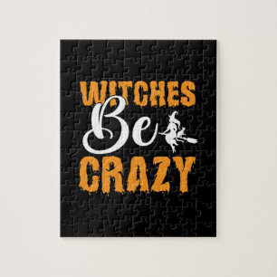 Halloween Witches Be Crazy Birthday Jigsaw Puzzle