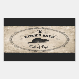 Halloween Witches Brew Ingredient - Tail of Rat Rectangular Sticker