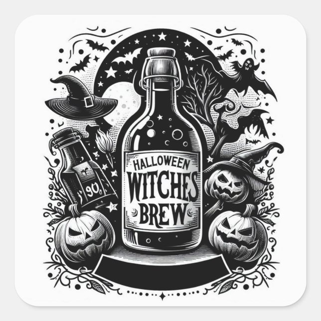Halloween Witches Brew  Square Sticker (Front)