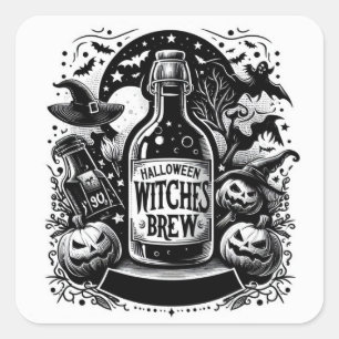 Halloween Witches Brew Square Sticker