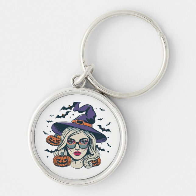 halloween witches funny halloween key ring (Front)