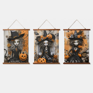 Halloween witches hanging tapestry