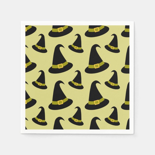 Halloween Witches Hat Pattern Paper Napkins (Front)