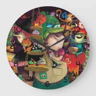 Halloween Witches Kitchen Large Clock