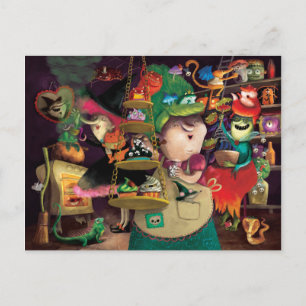 Halloween Witches Kitchen Postcard