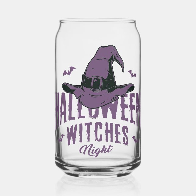Halloween Witches Night Glass – Spooky Purple  (Front)