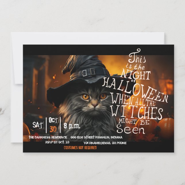 Halloween Witches Nigth Party Invitation (Front)