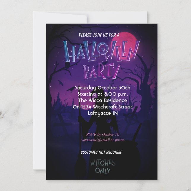 Halloween Witches Party Invitation (Front)