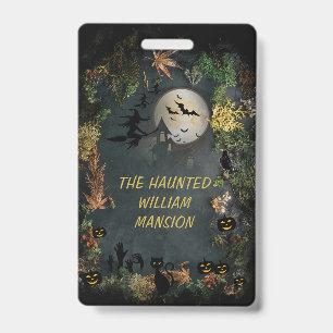 Halloween Witches Party Night Planner Invitation ID Badge