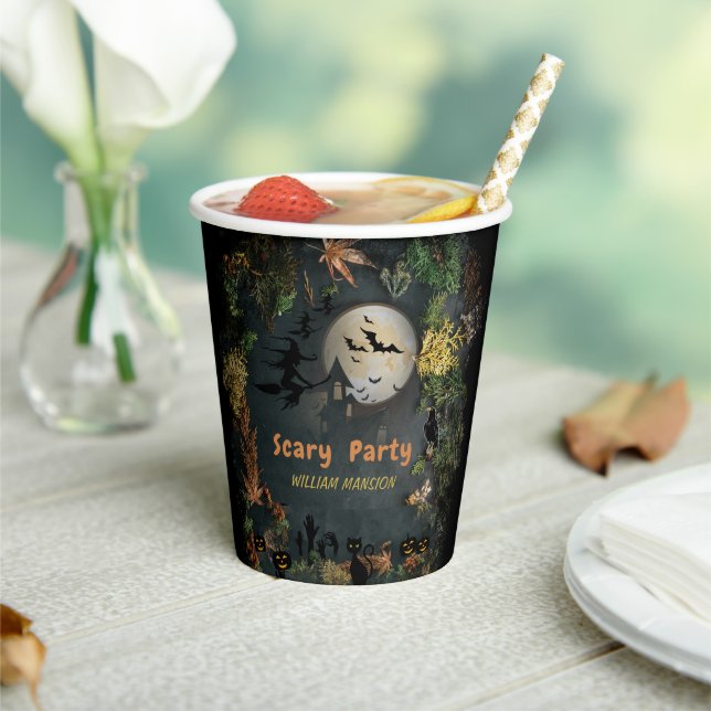 Halloween Witches Party Night  Planner Invitation Paper Cups (Insitu)