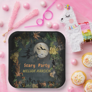 Halloween Witches Party Night  Planner Invitation Paper Plate