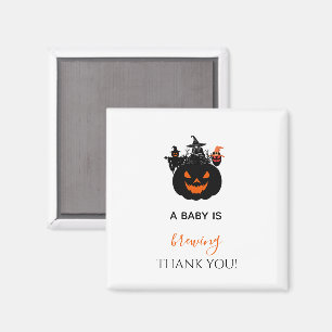 Halloween Witches Pumpkin Baby Shower Magnet