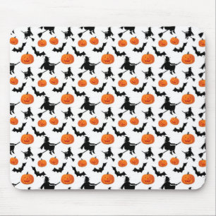 Halloween Witches, Pumpkins and Bats Mouse Mat