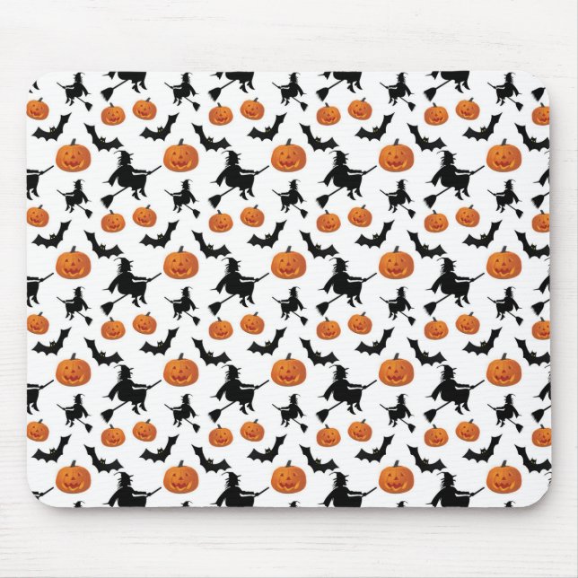 Halloween Witches, Pumpkins and Bats Mouse Mat (Front)
