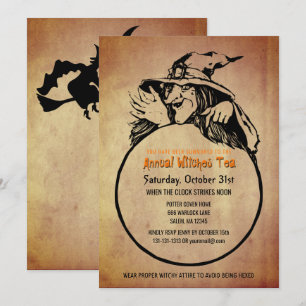 Halloween Witches Tea Party Vintage Look Invitation