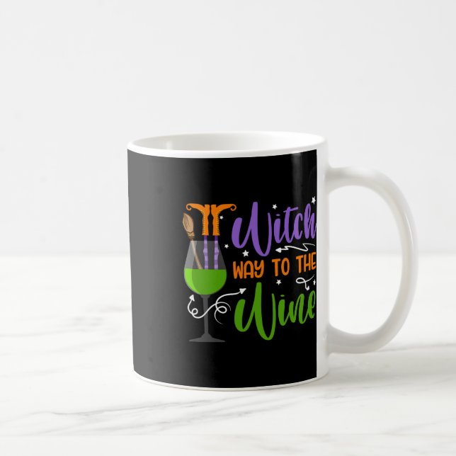 Halloween Witches Witch Way To The Wine Costume  Coffee Mug (Right)