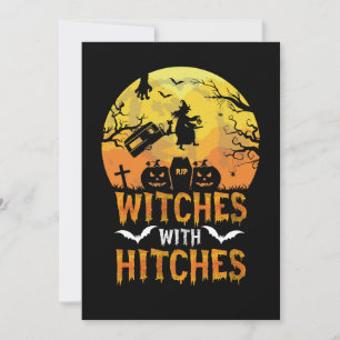 Halloween Witches With The Hitches Camping Camper Invitation
