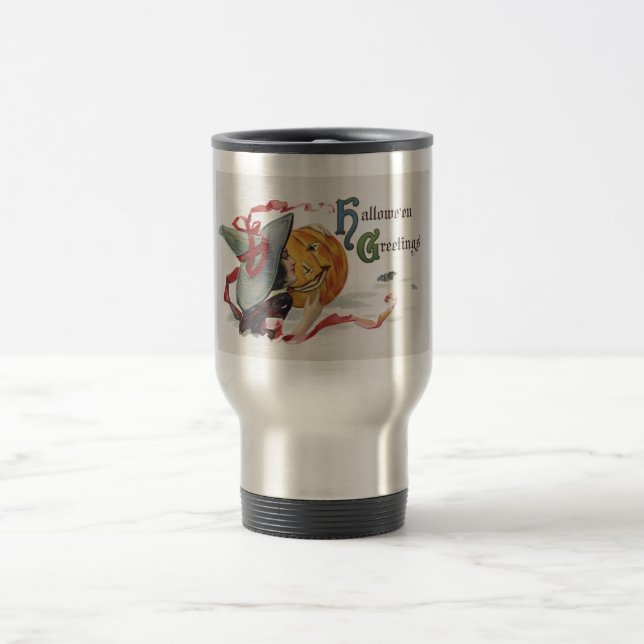 Halloween Witch's Kiss: Magic Jack o Lantern Travel Mug (Center)