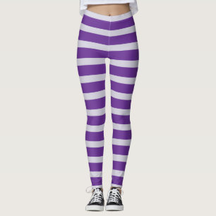 Halloween Witch's Purple Striped Stockings Leggings