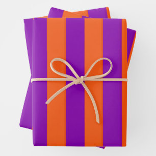 Halloween Witch's Stripes Wrapping Paper Sheet