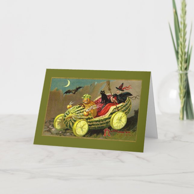 Halloween Witch's Watermelon Car Card (Front)