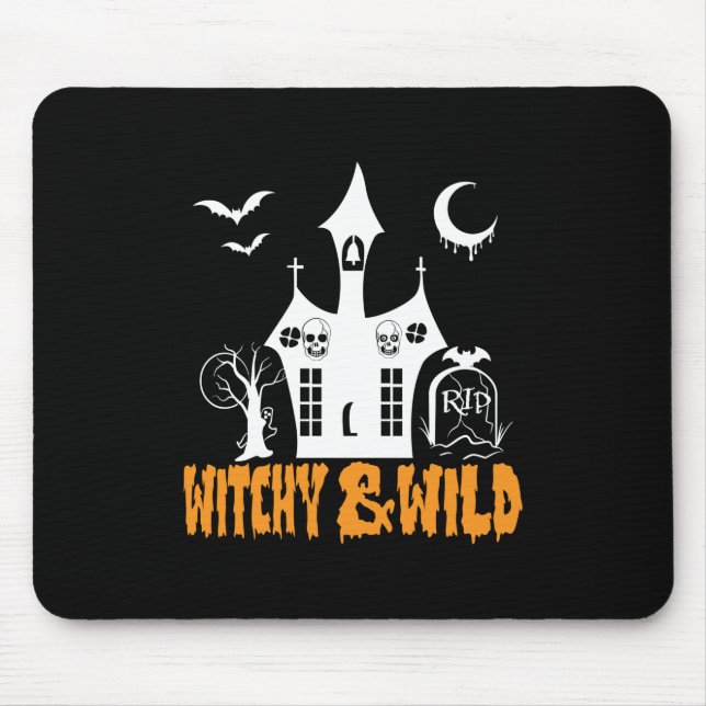 Halloween Witchy And Wild Birthday Mouse Mat (Front)