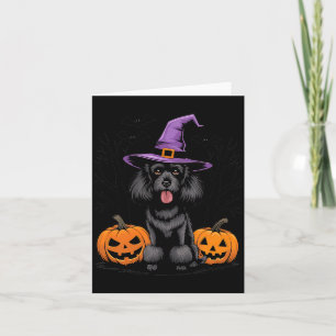 Halloween Witchy Black Standard Poodle Dog Spooky Card