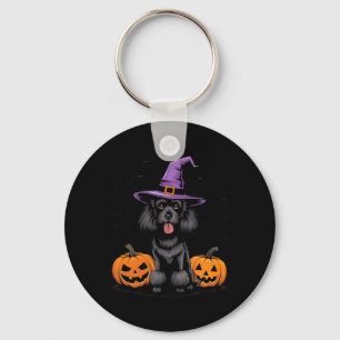 Halloween Witchy Black Standard Poodle Dog Spooky Key Ring