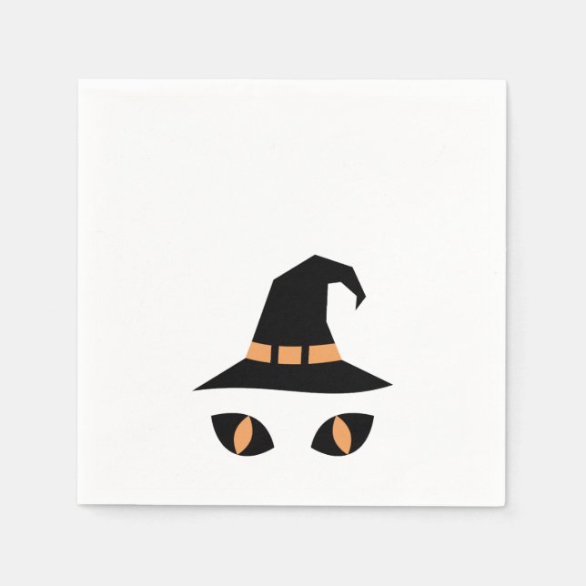 Halloween witchy cat napkin (Front)