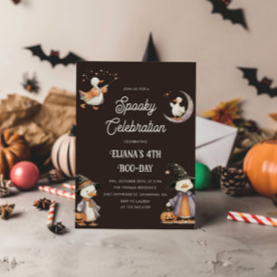 Halloween Witchy Goose Spooky Kids Birthday Invitation