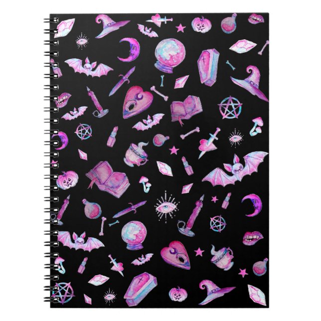 Halloween : Witchy Goth Pattern Notebook (Front)