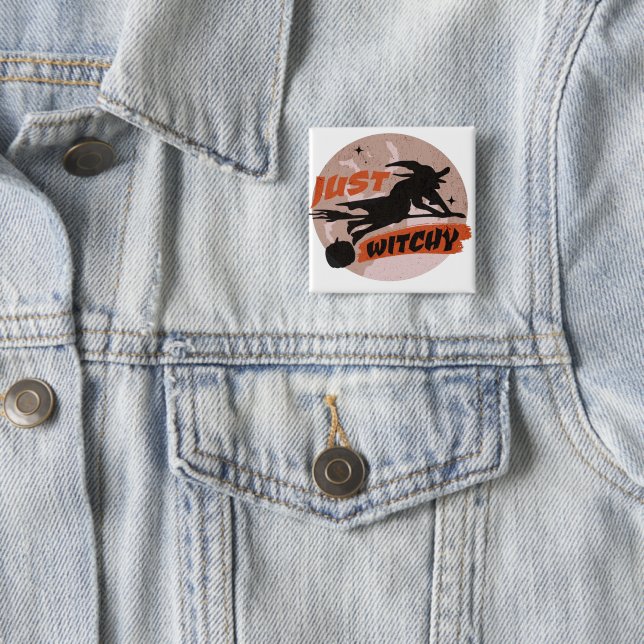 Halloween Witchy Retro Witch Costume Candy  15 Cm Square Badge (In Situ)